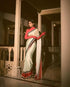 Vasthrlay Cream Unstitched Saree
