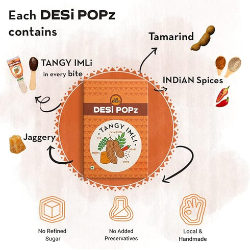 Go Desi Tangy Imli Popz Imli|50Pcs