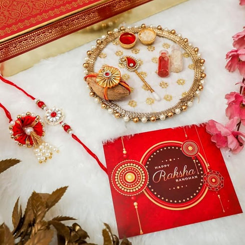 NutriSnacksBox Elegant Red Bhaiya Bhabhi Rakshabandan Hamper