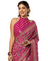 Vasthrlay Georgette Bandhani Unstitched Wine Saree