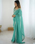 Vasthrlay Georgette Leheriya Unstitched Blue Saree