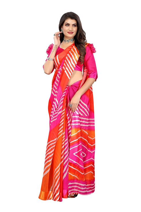 Vasthrlay Printed Rashmika Pink Free Ethnic Wear