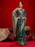 Vasthrlay Shimmer Embroidery Turquoise Saree