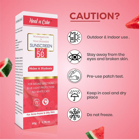 Healncure Watermelon Niacinamide Sunscreen SPF 50+