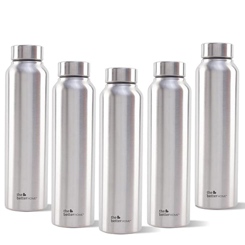 The Better Home Stainless Steel Bottle 1 Litre (Pack of 5)