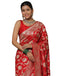 Vasthrlay Womens Banarasi Unstitched Olive Green Saree
