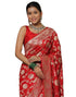 Vasthrlay Womens Banarasi Unstitched Olive Green Saree