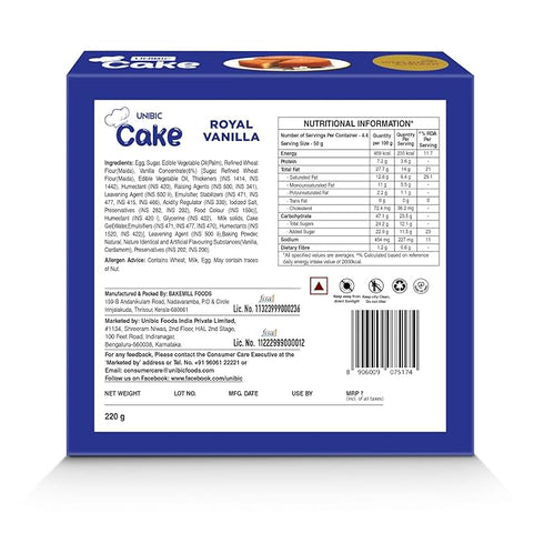 Unibic Foods India Pvt Cake - Royal Vanilla
