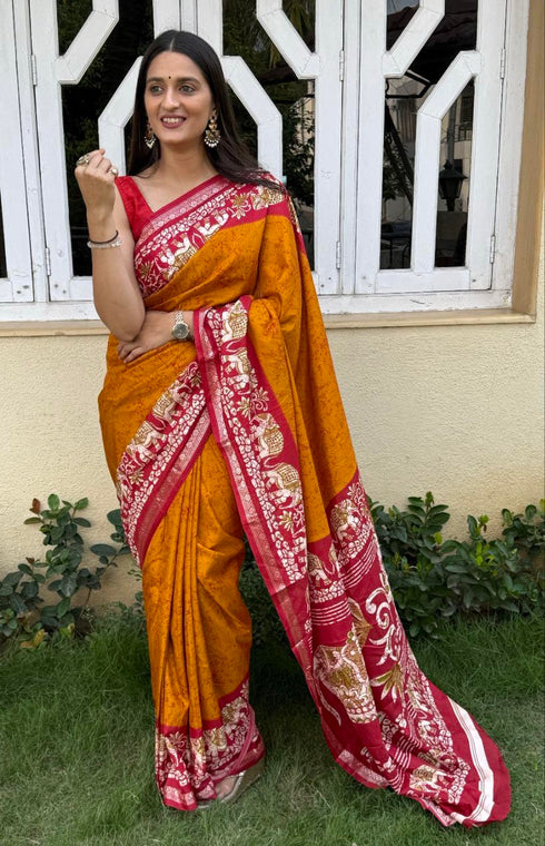 Vasthrlay Ghicha Kalamkari Print