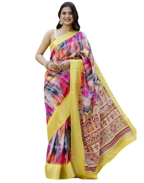 Vasthrlay Printed Weaving Unstitched Green Saree