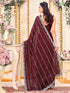 Vasthrlay Georgette Embroidery Wine Saree