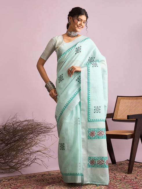 Vasthrlay Printed Unstitched Blouse Ethnic Wear