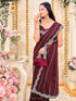 Vasthrlay Georgette Embroidery Wine Saree