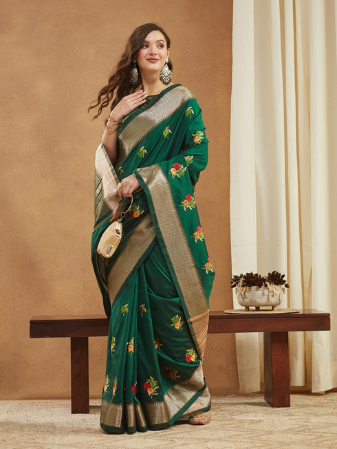 Vasthrlay Colourful Embroidery Saree