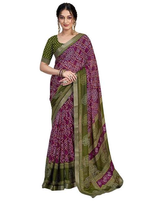 Vasthrlay Chiffon Bandhani Unstitched 4159s2944n Yellow