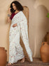 Vasthrlay Shimmer Scalloped Maroon Saree