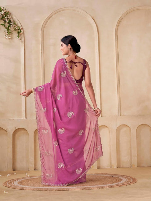 Vasthrlay Georgette Embroidery Unstitched