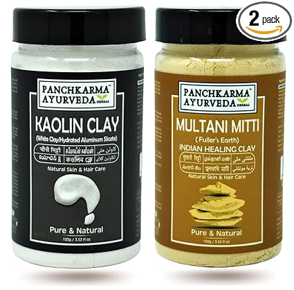 Panchkarma Ayurveda Herbal & Natural Kaolin Clay Powder And Multani Mitti Powder