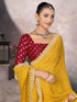 Vasthrlay Georgette Embrodery Unstitched Yellow Saree