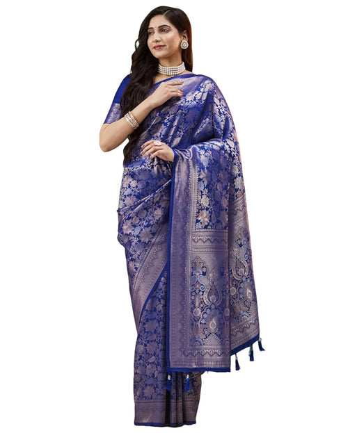 Vasthrlay Banarasi Kanjivaram Unstitched Black Saree