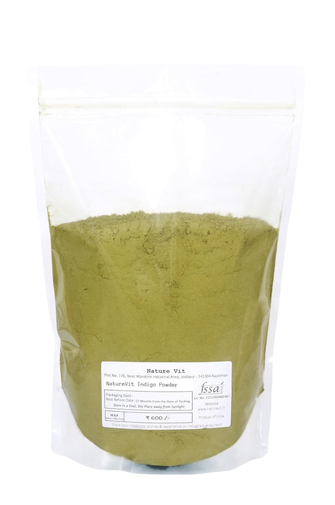 NatureVit Indigo Powder Natural Hair Dye for Healthy| Lustrous Hair