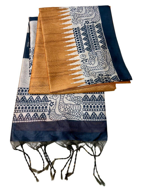 Vasthrlay Tussar Kalamkari Madhubani Border Blouse