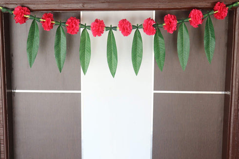Reusable Artificial Flowers Hanging Garlands with Mango Leaf