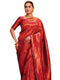 Vasthrlay Womens Kanjivaram Unstitched Dusty Pink Saree
