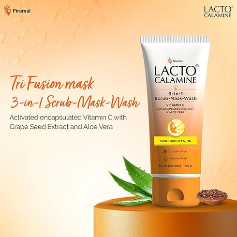 Lacto Calamine 3-in-1 Vitamin C Face Scrub-Mask-Wash