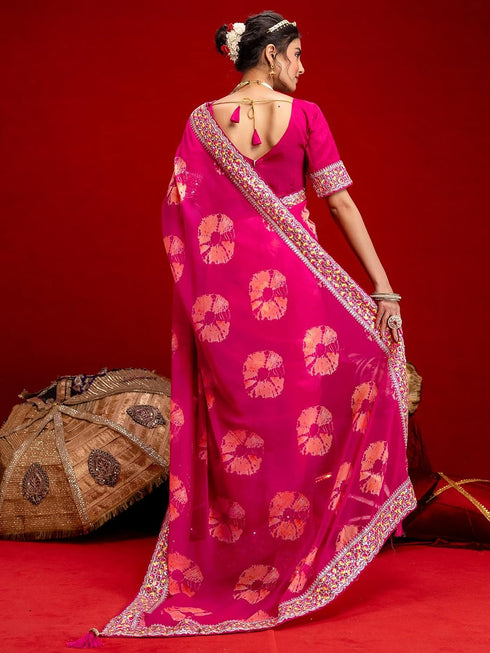 Vasthrlay Blouse Rust Saree
