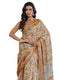 Vasthrlay Shimmer Printed Unstitched Beige Saree