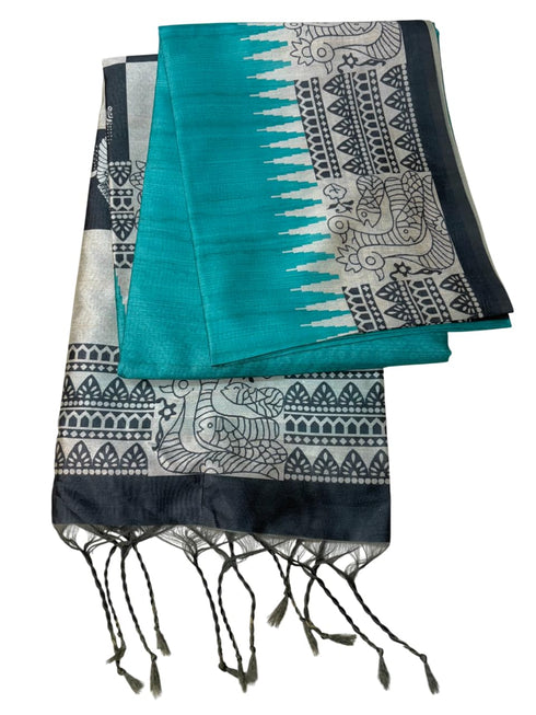 Vasthrlay Tussar Kalamkari Madhubani Border Blouse