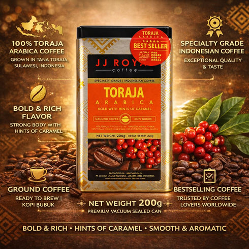 Kopi Luwak Toraja Arabica Ground Coffee Tin 200g