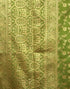 Vasthrlay Womens Banarasi Unstitched Olive Green Saree