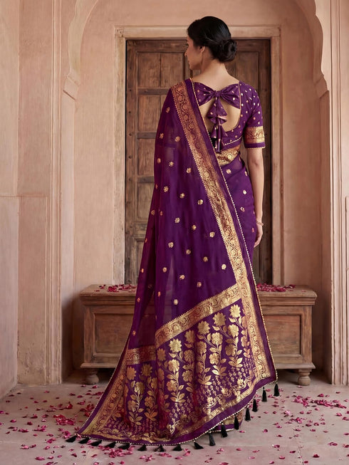 Vasthrlay Georgette Printed Unstitched Maroon Saree