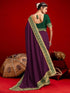 Vasthrlay Vichitra Embroidery Unstitched Red Saree