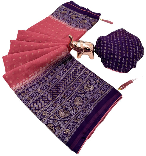 Vasthrlay Georgette Contrast Darkblue