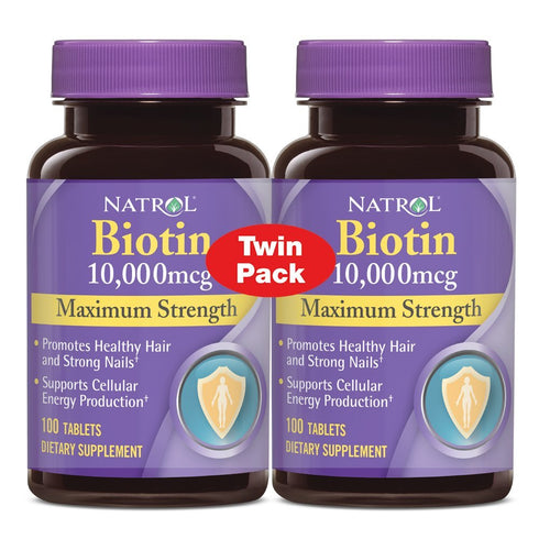 Style Make 2 Natrol Biotin Maximum Strength 10000 mcg 200 Tablets Pack of Two