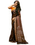 Vasthrlay Bandhani Printed Unstitched Black Saree
