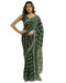 Vasthrlay Georgette Bandhani Green Saree With Unstitched Blouse Piece