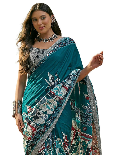 Vasthrlay Printed Yellow Saree