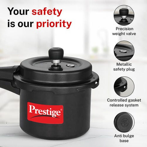 Prestige Popular Svachh Hard Anodised Pressure Cooker 3.0 L