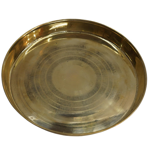 Brass Round Dinner Thali Plate Set of 1