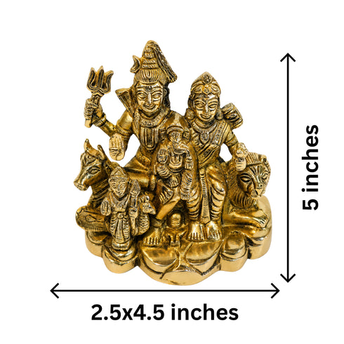 Brass Shiv Parivar Family Blessing Statue 1578g