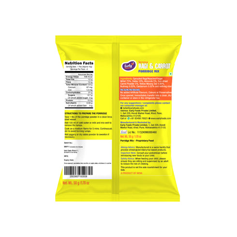 Early Foods Trial Pack Sprouted Ragi Carrot Porridge Mix