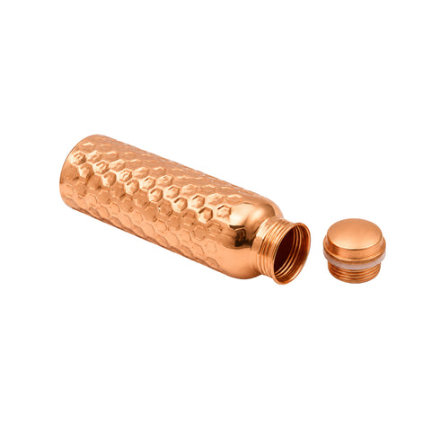 Copper Daimond Hammered Water Bottle 1Litre