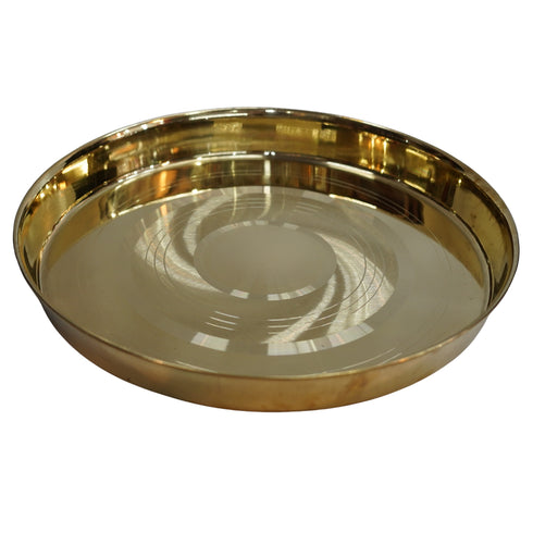 Brass Plain Dinner Thali Plate Set of 1