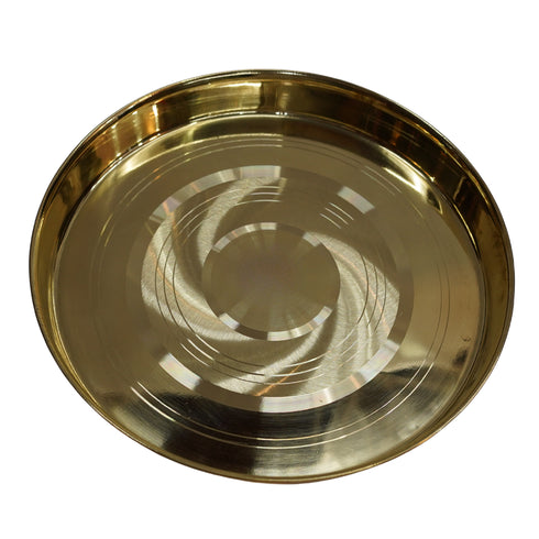 Brass Plain Dinner Thali Plate Set of 1