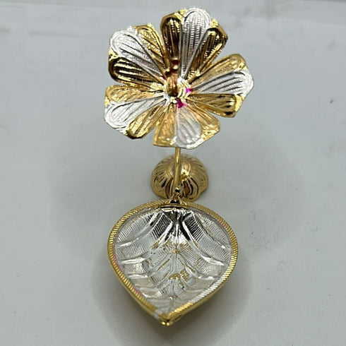 Pure Silver Deepam Gold Coated Flower 11 grams