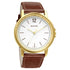 Sonata Quartz Analog White Dial Leather Strap Watch for Men Style NU77083YL02W